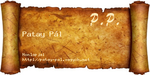 Patay Pál névjegykártya